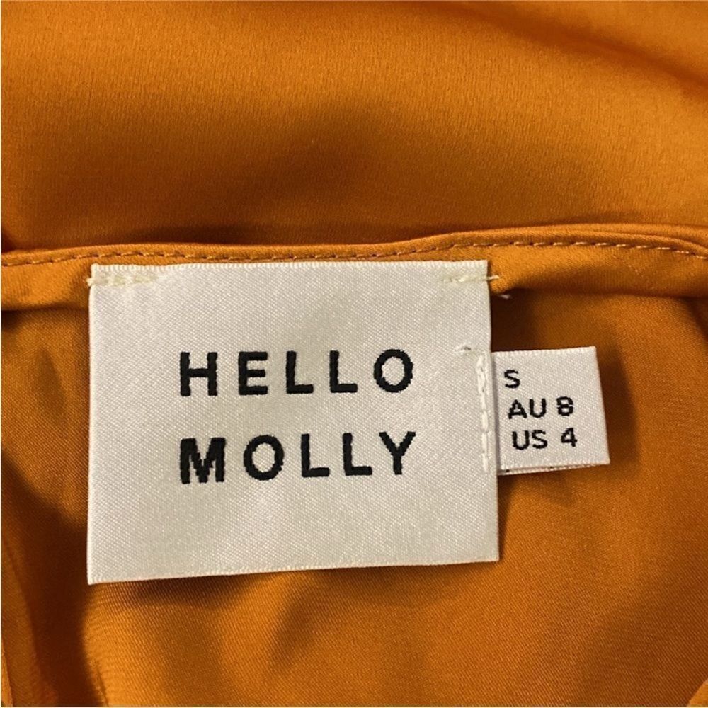 Hello Molly Vibrant Orange Long Sleeve Dress, US4 - Picture 11 of 12